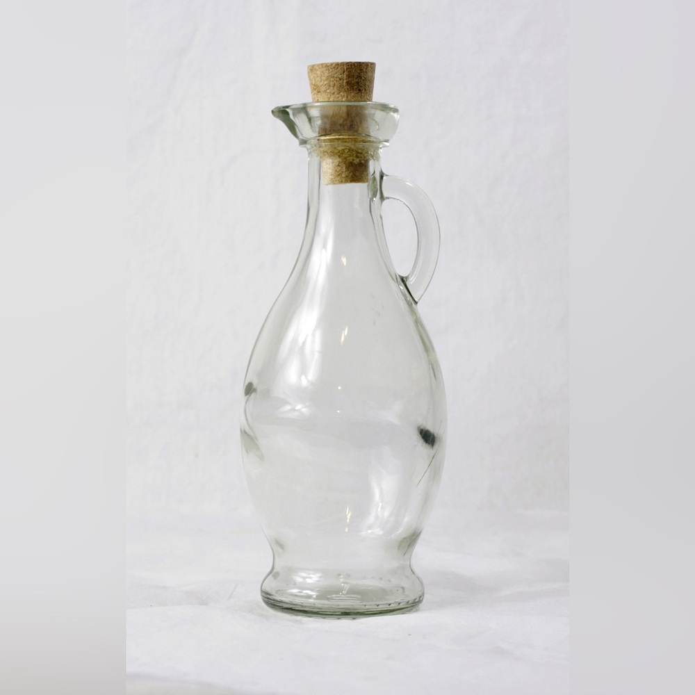 Vintage Italian Glass Cruet with Cork Stopper